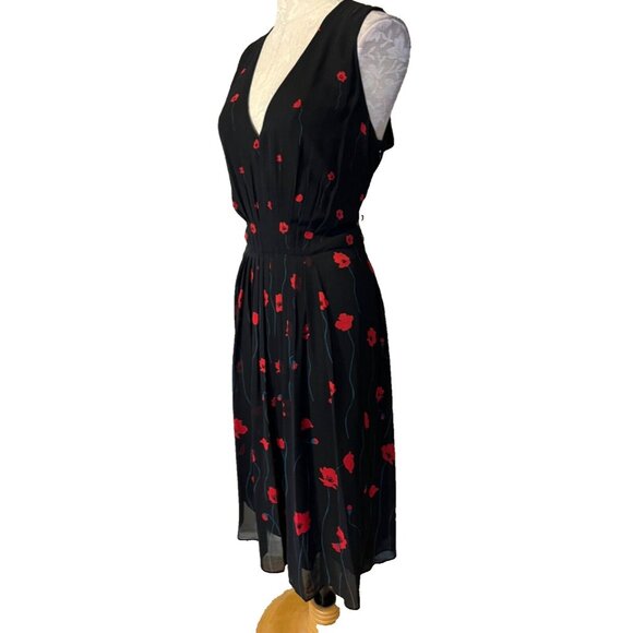 Anne Klein Black and Red Floral Dress - Picture 6 of 11